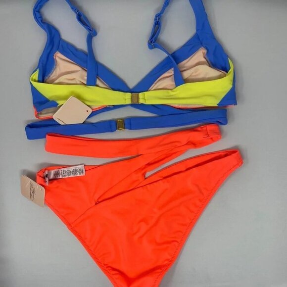Agent Provocateur Blue Coral Yellow Bikini Set 5/4 NWT - Picture 2 of 5